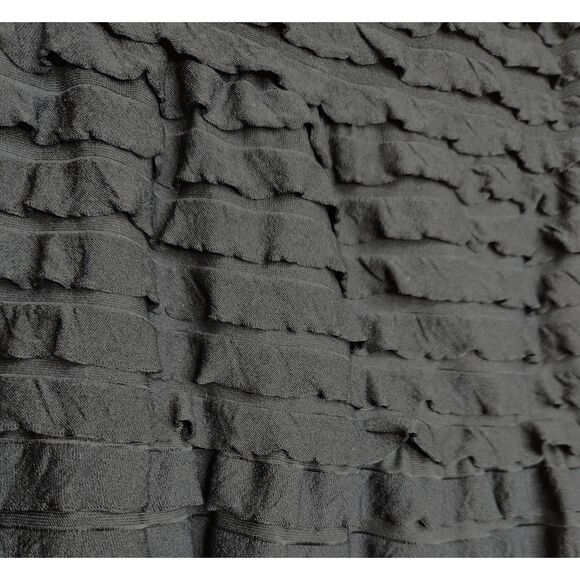 Max Studio Black Tiered A-Line Skirt M Knee Textured Office Whimsy Goth - Picture 3 of 6